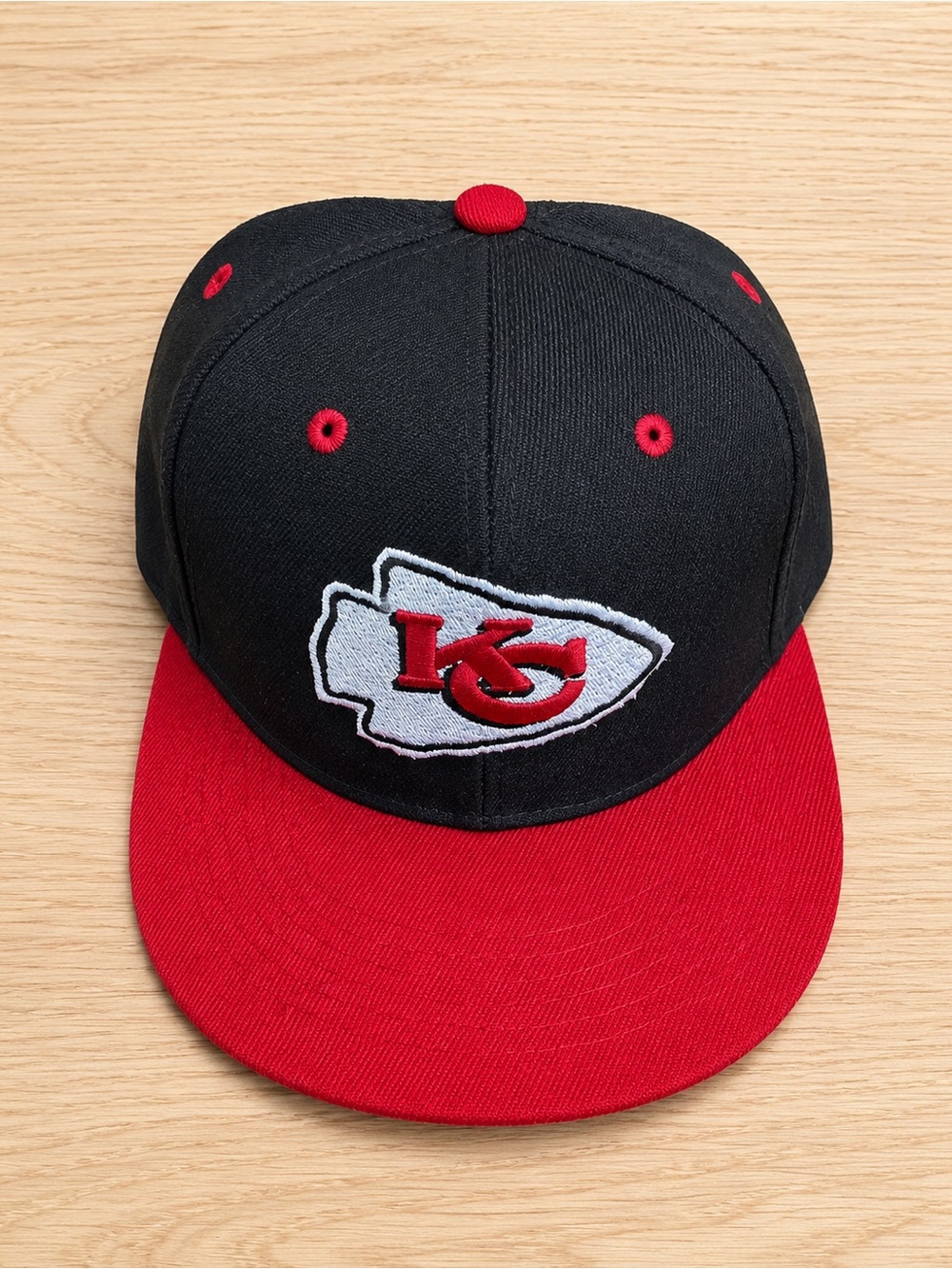 Kansas City Chiefs Black & Red Snapback Hat